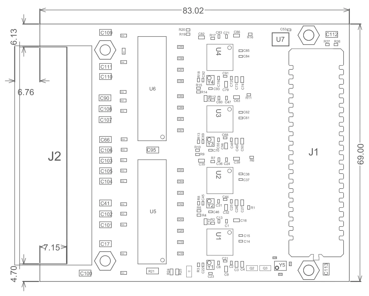 Robust Ethernet FMC mechanical drawing