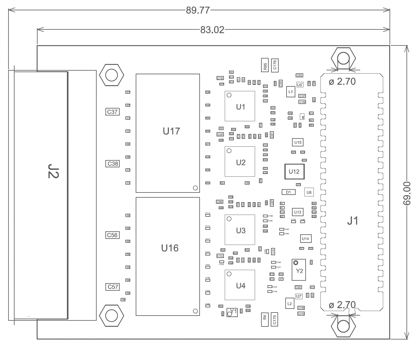 Ethernet FMC Max mechanical drawing Ethernet FMC Max mechanical drawing