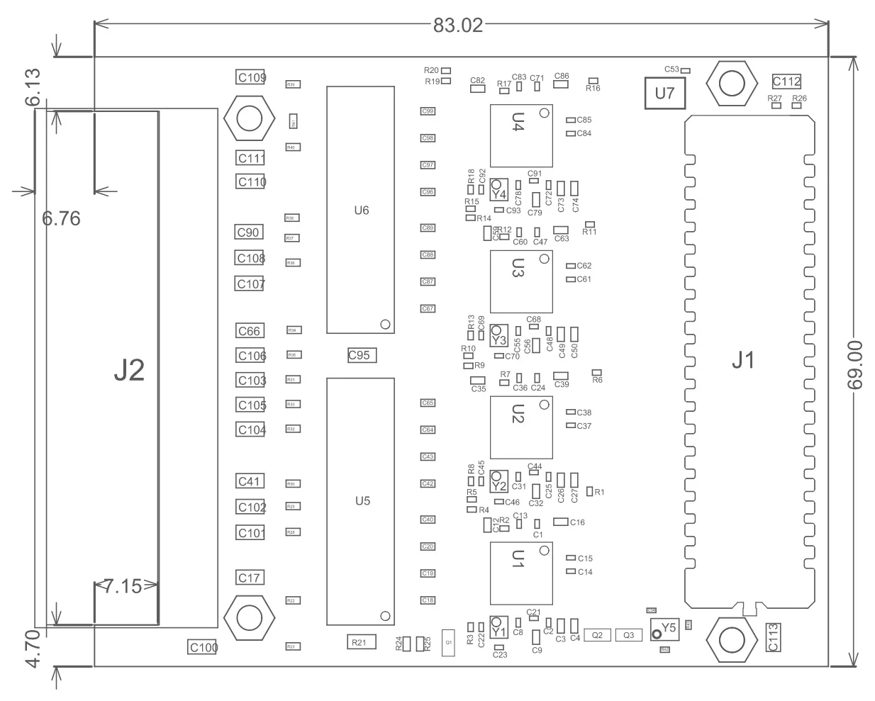 Robust Ethernet FMC mechanical drawing