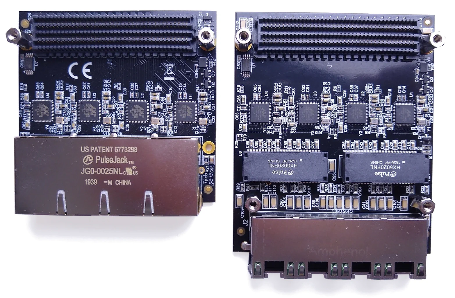 Ethernet FMC (left) vs Robust Ethernet FMC (right)